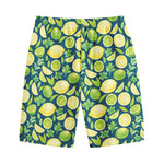 Lime And Lemon Pattern Print Cotton Shorts