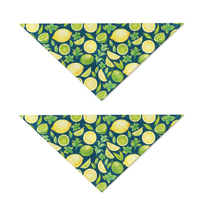 Lime And Lemon Pattern Print Dog Bandana