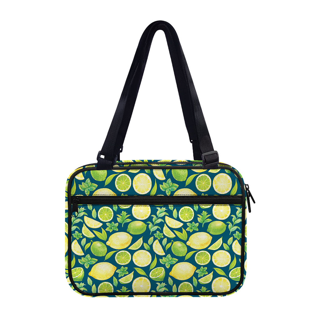 Lime And Lemon Pattern Print Double Strap Bible Bag