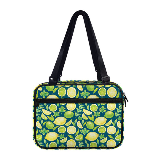 Lime And Lemon Pattern Print Double Strap Bible Bag