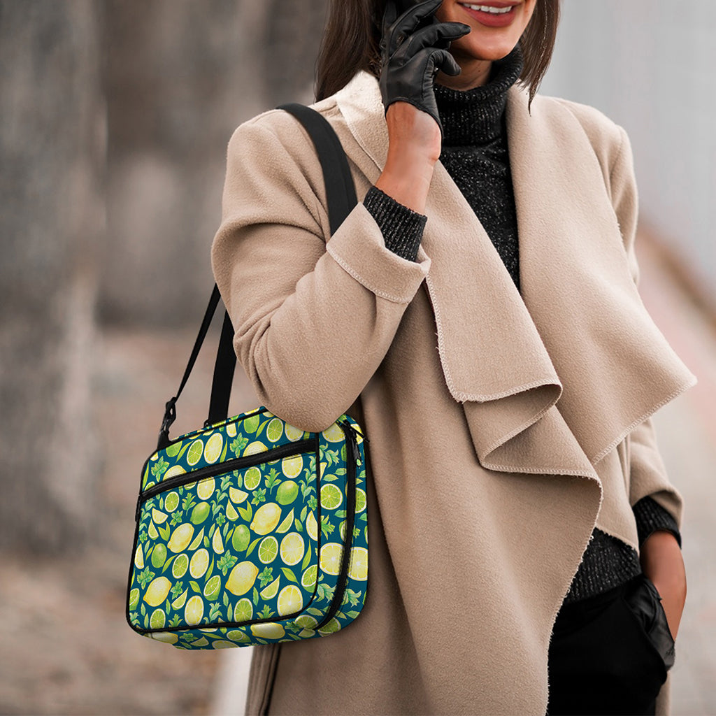 Lime And Lemon Pattern Print Double Strap Bible Bag