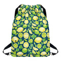 Lime And Lemon Pattern Print Drawstring Backpack