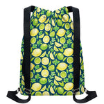 Lime And Lemon Pattern Print Drawstring Backpack