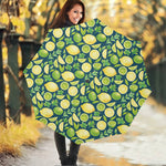 Lime And Lemon Pattern Print Foldable Umbrella