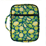 Lime And Lemon Pattern Print Front Pocket Bible Bag