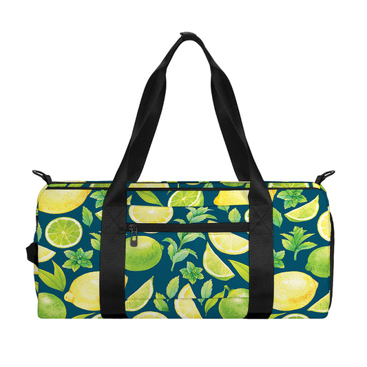 Lime And Lemon Pattern Print Gym Bag