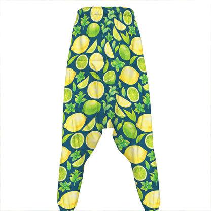 Lime And Lemon Pattern Print Hammer Pants