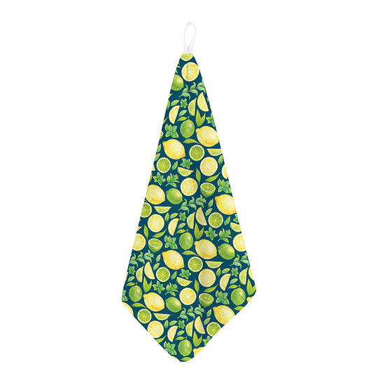 Lime And Lemon Pattern Print Hand Towel