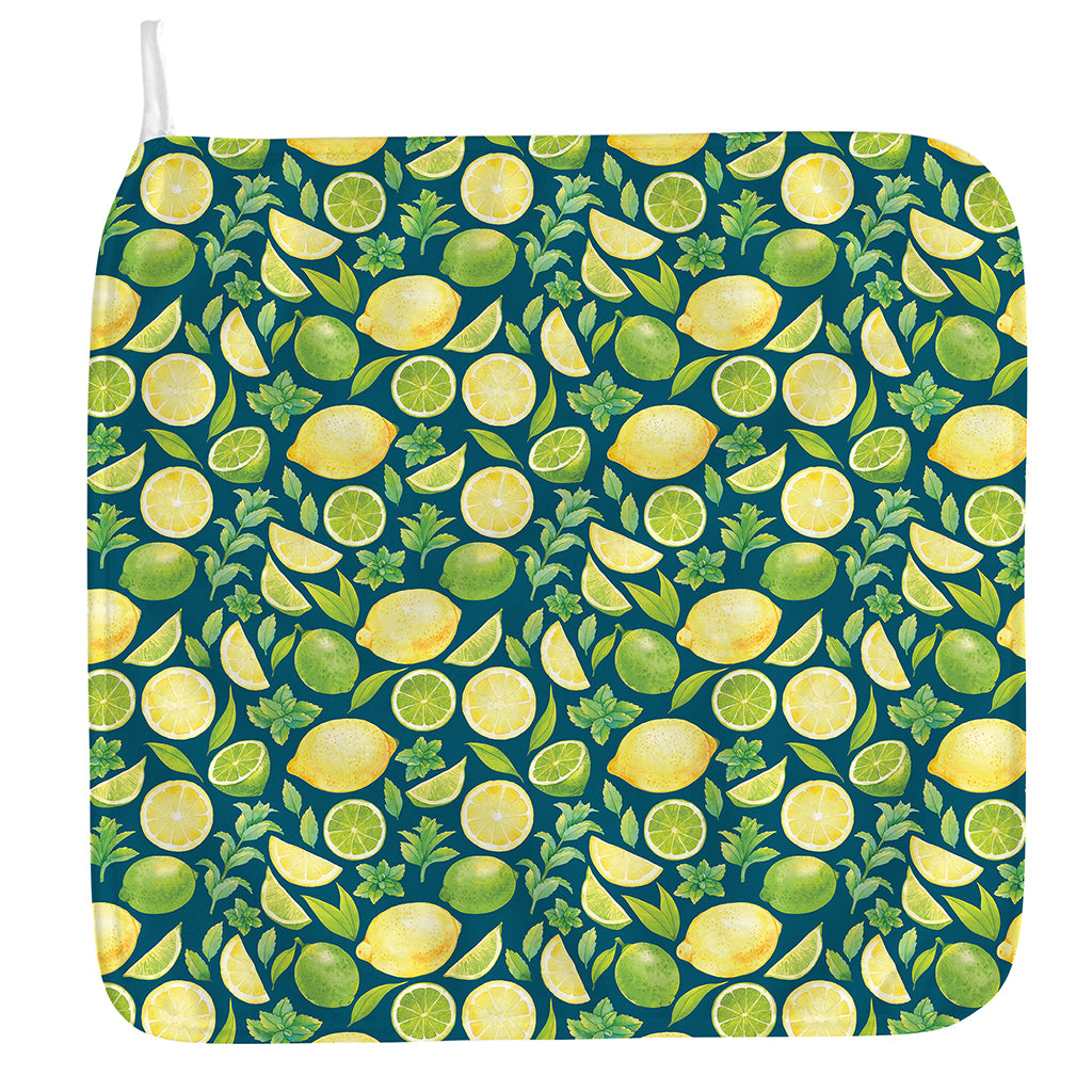 Lime And Lemon Pattern Print Hand Towel