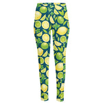 Lime And Lemon Pattern Print High-Waisted Pocket Leggings