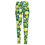 Lime And Lemon Pattern Print High-Waisted Pocket Leggings