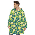 Lime And Lemon Pattern Print Hoodie Blanket