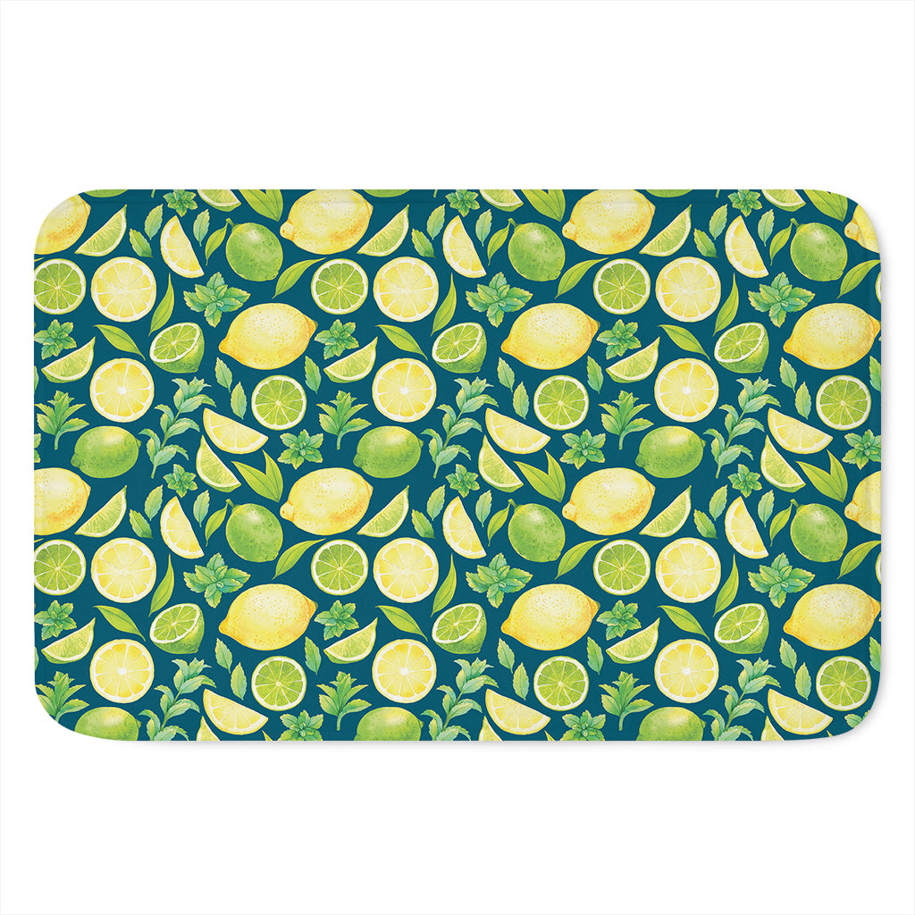 Lime And Lemon Pattern Print Indoor Door Mat
