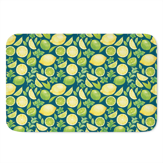 Lime And Lemon Pattern Print Indoor Door Mat
