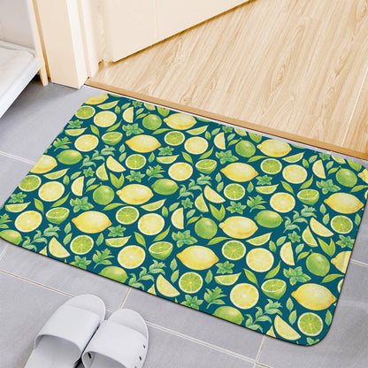 Lime And Lemon Pattern Print Indoor Door Mat