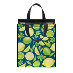 Lime And Lemon Pattern Print Insulated Lunch Tote