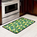 Lime And Lemon Pattern Print Kitchen Mat