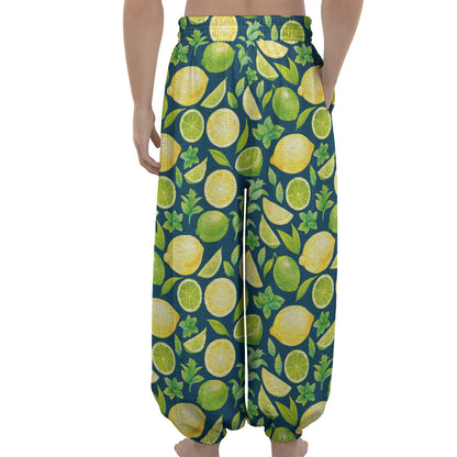 Lime And Lemon Pattern Print Lantern Pants