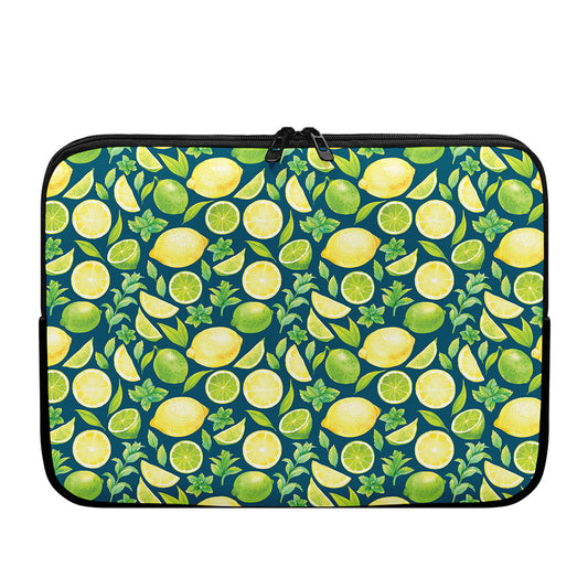 Lime And Lemon Pattern Print Laptop Sleeve