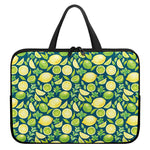 Lime And Lemon Pattern Print Laptop Sleeve With Handle