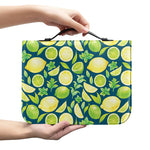 Lime And Lemon Pattern Print Leather Bible Cover