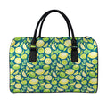 Lime And Lemon Pattern Print Leather Duffel Bag