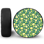 Lime And Lemon Pattern Print Leather Spare Tire Cover