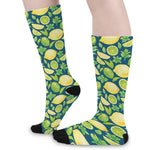 Lime And Lemon Pattern Print Long Socks