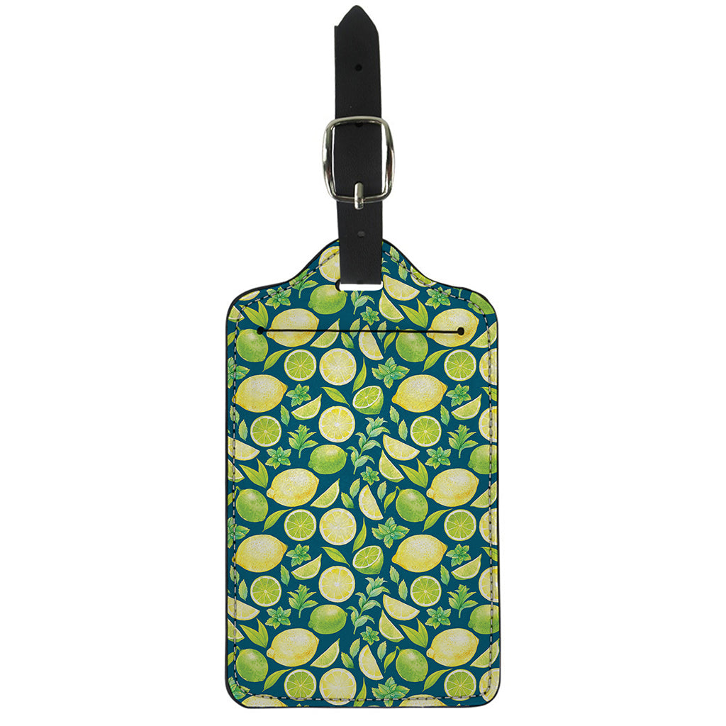 Lime And Lemon Pattern Print Luggage Tag