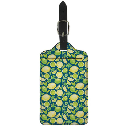 Lime And Lemon Pattern Print Luggage Tag