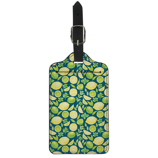 Lime And Lemon Pattern Print Luggage Tag
