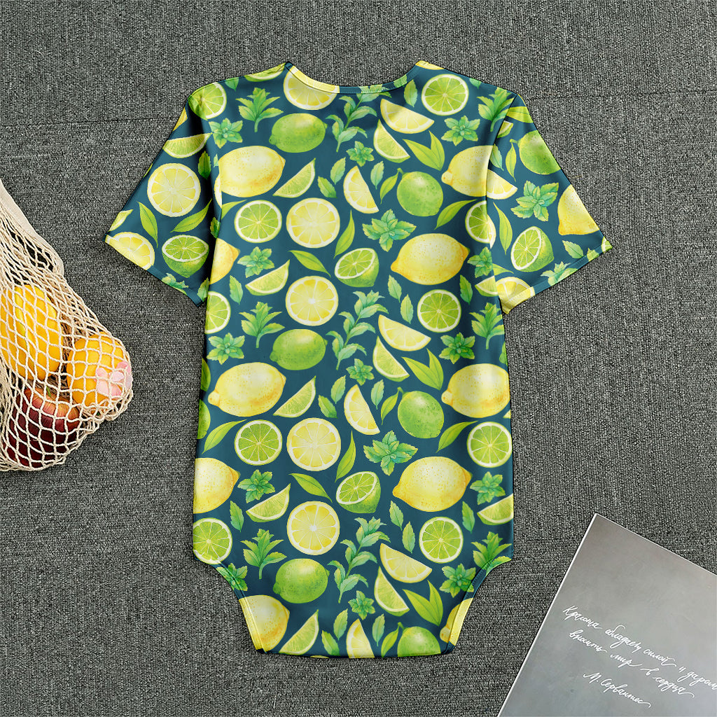 Lime And Lemon Pattern Print Men's Bodysuit