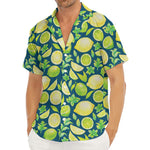 Lime And Lemon Pattern Print Men's Deep V-Neck Shirt