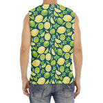 Lime And Lemon Pattern Print Men's Fitness Tank Top