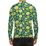 Lime And Lemon Pattern Print Men's Long Sleeve Rash Guard