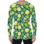 Lime And Lemon Pattern Print Men's Long Sleeve T-Shirt