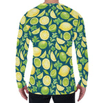 Lime And Lemon Pattern Print Men's Long Sleeve T-Shirt