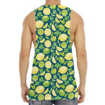 Lime And Lemon Pattern Print Men's Muscle Tank Top