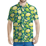 Lime And Lemon Pattern Print Men's Polo Shirt