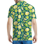 Lime And Lemon Pattern Print Men's Polo Shirt