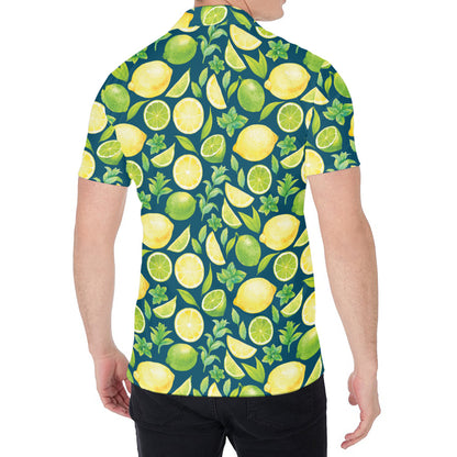 Lime And Lemon Pattern Print Men's Shirt