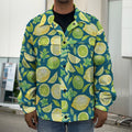 Lime And Lemon Pattern Print Men's Shirt Jacket
