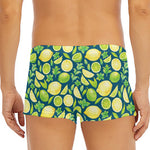 Lime And Lemon Pattern Print Men's Short Boxer Briefs