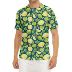 Lime And Lemon Pattern Print Men's Short Sleeve Rash Guard