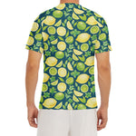 Lime And Lemon Pattern Print Men's Short Sleeve Rash Guard