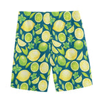 Lime And Lemon Pattern Print Men's Sports Shorts
