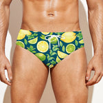Lime And Lemon Pattern Print Men's Swim Briefs