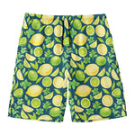 Lime And Lemon Pattern Print Men's Swim Trunks