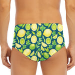 Lime And Lemon Pattern Print Men's Triangle Swim Briefs