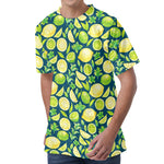 Lime And Lemon Pattern Print Men's Velvet T-Shirt